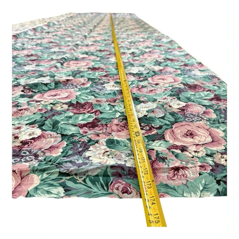 14+ Yds Vtg Joan Messmore Cranston Fabric Cabbage Rose Cottagecore Quilting Sew